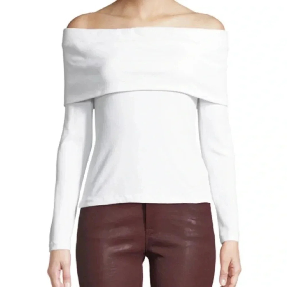 EUC Club Monaco Tabbie Off-the-Shoulder Top in White Size Medium - Picture 4 of 10